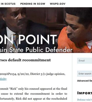 Screenshot of On Point a blog by the Wisconsin State Public Defender
