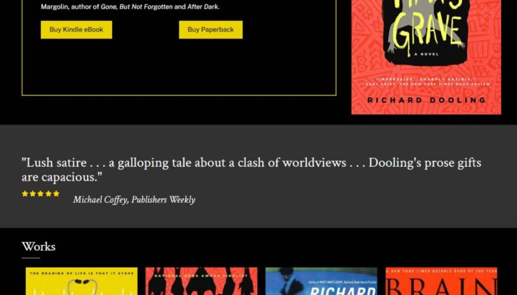 Screenshot of Richard Dooling's author website dooling.com
